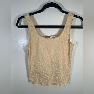 Hippie rose EUC yellow/white floral cropped tank top Size medium